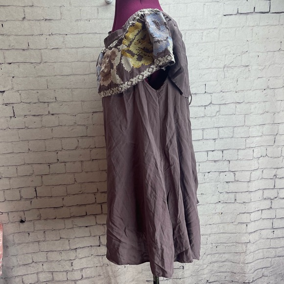 Jodifl size medium purple gray off the shoulder dress cross stitch design - Picture 3 of 5